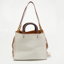 Coach White Leather Rogue Tote