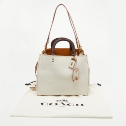 Coach White Leather Rogue Tote