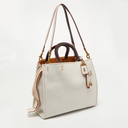 Coach White Leather Rogue Tote