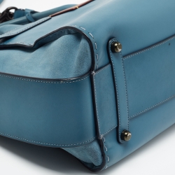 Pre Owned Coach Blue Leather Swagger Satchel