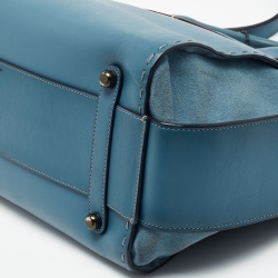 Pre Owned Coach Blue Leather Swagger Satchel