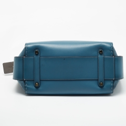 Pre Owned Coach Blue Leather Swagger Satchel