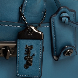 Pre Owned Coach Blue Leather Swagger Satchel