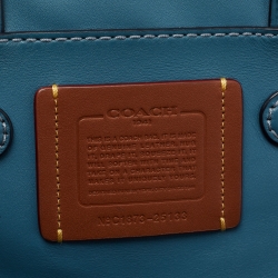 Pre Owned Coach Blue Leather Swagger Satchel