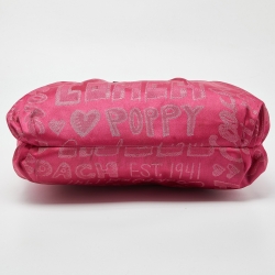 Pre Owned Coach Pink Signature Canvas and Patent Leather Poppy Laura Secret Admirer Tote