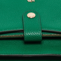 Pre Owned Coach Green Leather Noa Pop Up Wallet on Chain