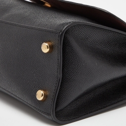 Pre Owned Coach Black Leather Tilly Top Handle Bag