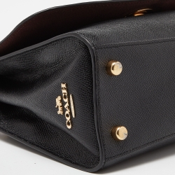 Pre Owned Coach Black Leather Tilly Top Handle Bag