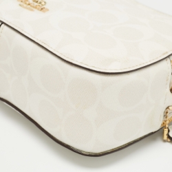 Pre Owned Coach Off White Signature Coated Canvas Serena Satchel