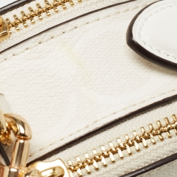 Pre Owned Coach Off White Signature Coated Canvas Serena Satchel