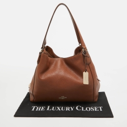 Pre Owned Coach Brown Leather Edie 31 Shoulder Bag