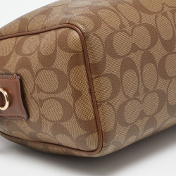 Pre Owned Coach Brown Signature Coated Canvas and Leather Mini Bennett Satchel