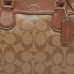 Pre Owned Coach Brown Signature Coated Canvas and Leather Mini Bennett Satchel