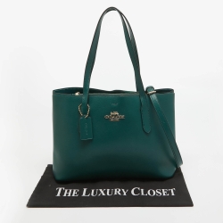 Pre Owned Coach Green Leather Avenue Tote