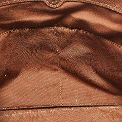Pre Owned Coach Brown/Beige Signature Coated Canvas and Leather Brooke Satchel