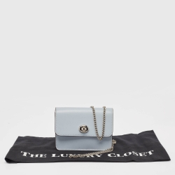 Coach Grey/Beige Leather and Signature Coated Canvas Bowery Chain Shoulder Bag