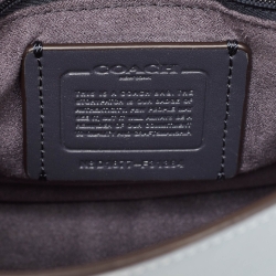 Coach Grey/Beige Leather and Signature Coated Canvas Bowery Chain Shoulder Bag