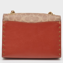 Coach Brown/Beige Signature Coated Canvas and Leather Parker Crossbody Bag