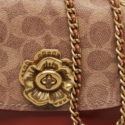 Coach Brown/Beige Signature Coated Canvas and Leather Parker Crossbody Bag