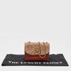 Coach Brown/Beige Signature Coated Canvas and Leather Parker Crossbody Bag