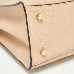 Pre Owned Coach Beige Grained Leather Charlie Carryall Tote