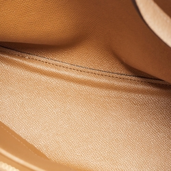 Pre Owned Coach Beige Grained Leather Charlie Carryall Tote