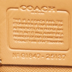 Pre Owned Coach Beige Grained Leather Charlie Carryall Tote