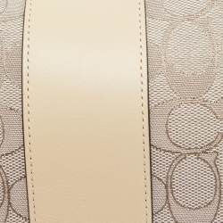 Pre Owned Coach Beige Signature Canvas and Leather Swinger 20 Bag