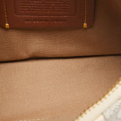 Pre Owned Coach Beige Signature Canvas and Leather Swinger 20 Bag