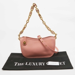 Pre Owned Coach Pink Leather Swinger Crossbody Bag