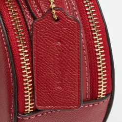 Pre Owned Coach Red Leather Heart Convertible Crossbody Bag