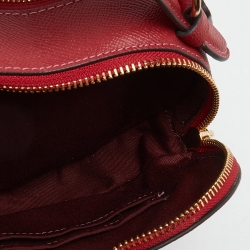 Pre Owned Coach Red Leather Heart Convertible Crossbody Bag
