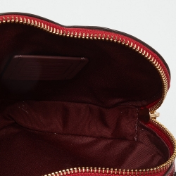 Pre Owned Coach Red Leather Heart Convertible Crossbody Bag