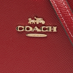 Pre Owned Coach Red Leather Heart Convertible Crossbody Bag