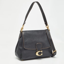 Pre Owned Coach Black Leather May Shoulder Bag