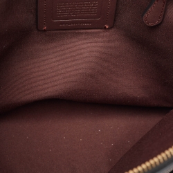 Pre Owned Coach Black/Brown Signature Coated Canvas and Leather Kacey Satchel