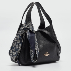 Pre Owned Coach Black Leather Hadley Hobo
