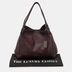 Pre Owned Coach Burgundy Leather Edie Shoulder Bag