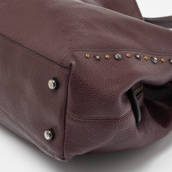 Pre Owned Coach Burgundy Leather Edie Shoulder Bag