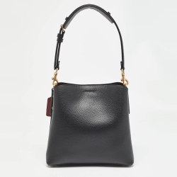 Pre Owned Coach Black Leather Willow Bucket Bag