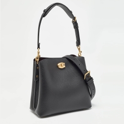 Pre Owned Coach Black Leather Willow Bucket Bag