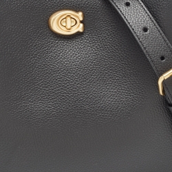 Pre Owned Coach Black Leather Willow Bucket Bag