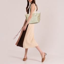 Coach Beige/Brown Signature Coated Canvas and Leather City Zip Tote