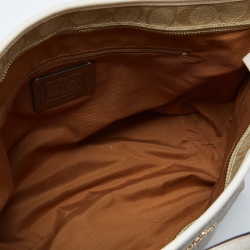 Coach Beige/Brown Signature Coated Canvas and Leather City Zip Tote