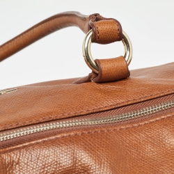 Aigner Brown Leather Zip Duffel Bag