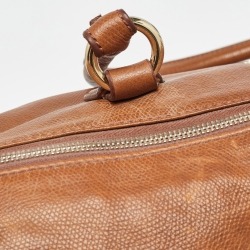 Aigner Brown Leather Zip Duffel Bag