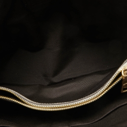 Pre Owned Coach Beige/White Signature Coated Canvas and Leather Drawstring Carryall Bag