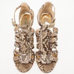 Coach Sarafina Strappy Snakeskin Sandals Size 38.5