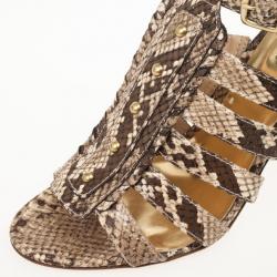 Coach Sarafina Strappy Snakeskin Sandals Size 38.5