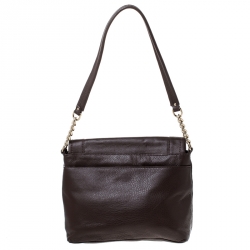 Pre Owned Cole Haan Brown Leather Flap Crossbody Bag
